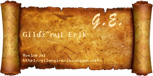Gilányi Erik névjegykártya